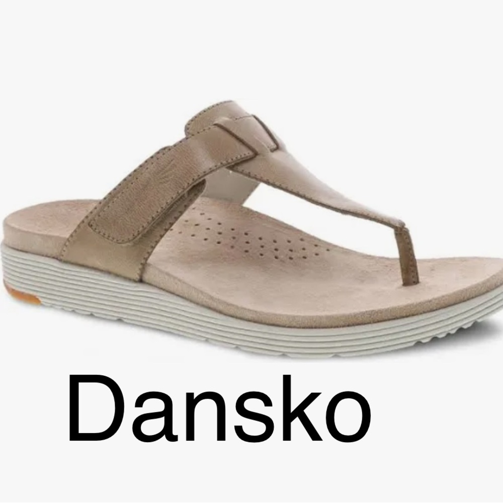 Dansko Taupe Leather Thong Sandal